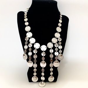 Chico’s Modernist Fringe Choker Bib Necklace